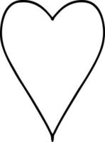 tatuaje en estilo de línea negra de un corazón vector