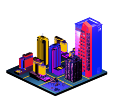 Isometric building arrangement png