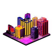 Isometric building arrangement png