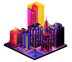 Isometric building arrangement png