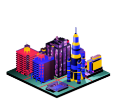 Retro isometric building png