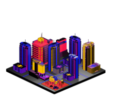 Retro isometric building png