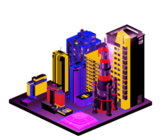 Isometric building arrangement png