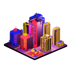 Isometric building in retro style png