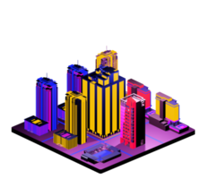 Isometric building arrangement png