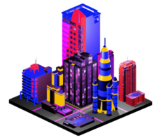 Isometric building in retro style png