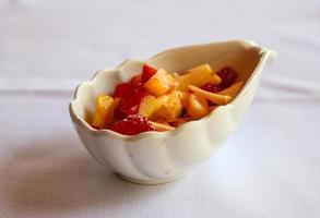 Fruit salad in the bowl photo