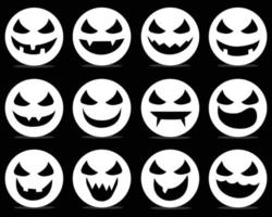 Ghost scary and funny faces for Halloween Day. vector