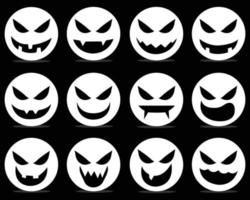 Ghost scary and funny faces for Halloween Day. vector