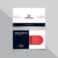 Business card template in white red and black color vector