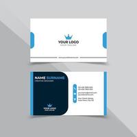 Simple Business card design template in white blue and black color vector