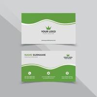 Corporate Business Card Template in green white color vector