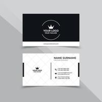 diseño mínimo de tarjeta de visita en color blanco y negro vector