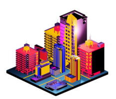 Isometric building arrangement png