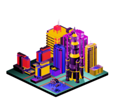 Isometric building arrangement png