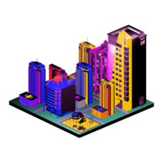 Isometric building arrangement png