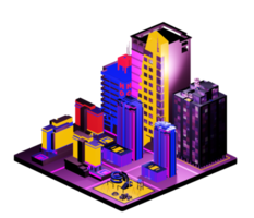 Isometric building arrangement png