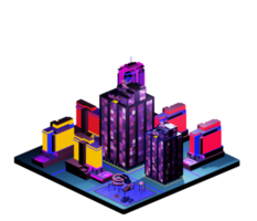 Isometric building arrangement png