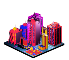 Retro isometric building png