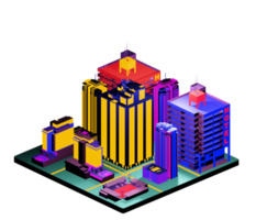 Isometric building in retro style png