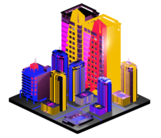 Isometric building arrangement png