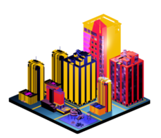 Retro isometric building png