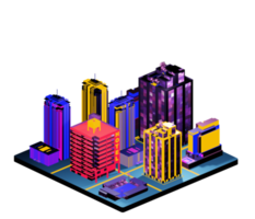 Isometric building in retro style png