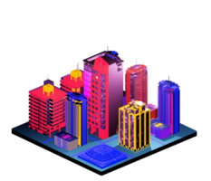 Isometric building arrangement png