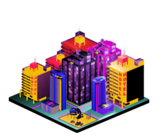 Retro isometric building png