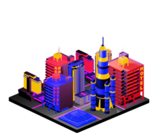 Isometric building arrangement png