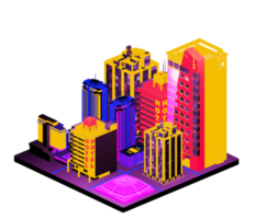 Isometric building in retro style png