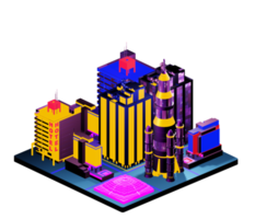 Isometric building in retro style png