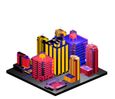 Isometric building arrangement png