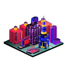 Isometric building in retro style png