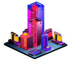 Isometric building in retro style png