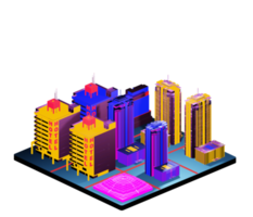 Isometric building in retro style png