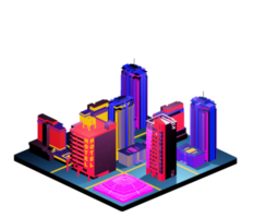 Isometric building in retro style png