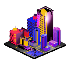 Isometric building in retro style png