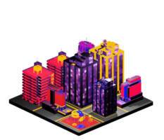 Isometric building in retro style png