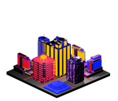 Retro isometric building png