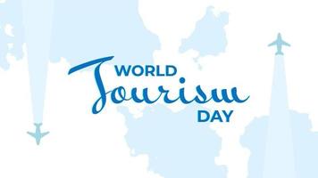 ilustración de fondo del día mundial del turismo. diseño plano para elemento de banner de celebración de turismo vector