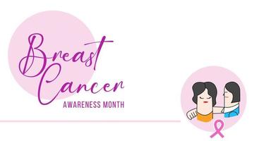 Breast cancer awareness month background with pink ribbon. Hand drawn design elements for appeal advertisement vector