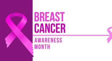 Breast cancer awareness month background with pink ribbon. Hand drawn design elements for appeal advertisement vector