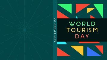 World tourism day background illustration. Flat design for tourism celebration banner element vector