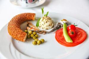 Breakfast on the plate photo