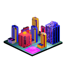 Isometric building in retro style png