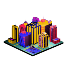 Isometric building in retro style png