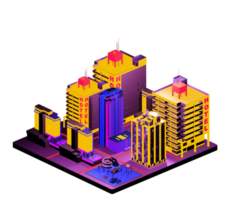 Isometric building in retro style png