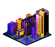 Isometric building in retro style png