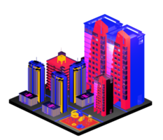 Isometric building arrangement png